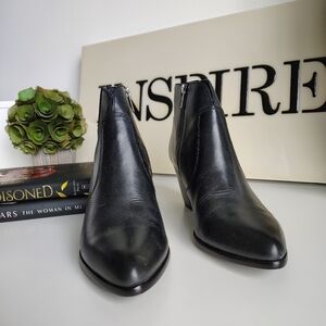Black Leather Ankle Boots